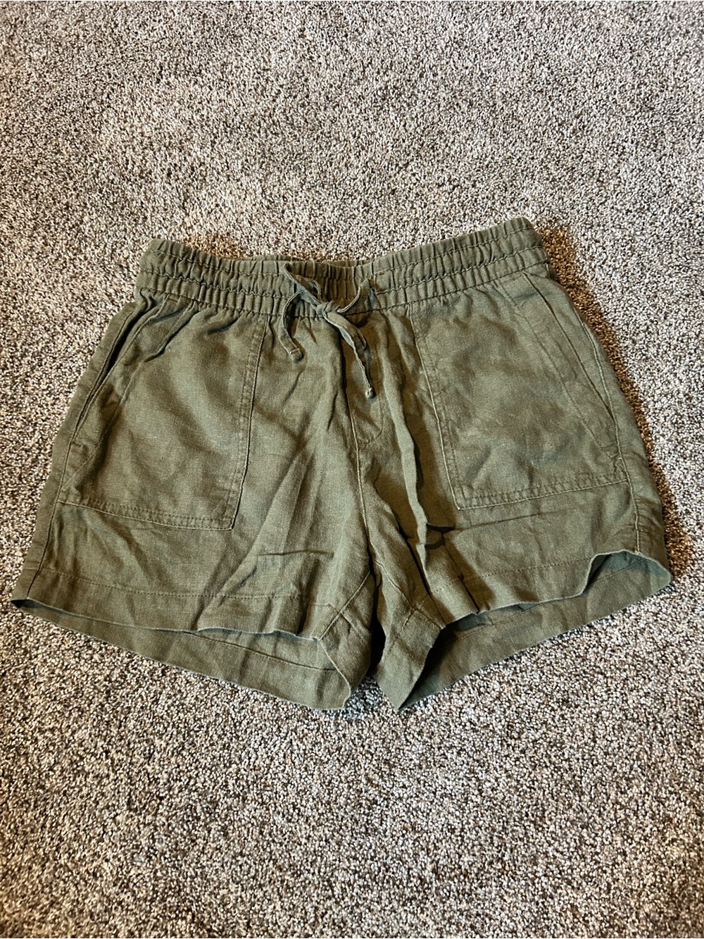 NWOT Old Navy Olive Green Linen Drawstring Shorts